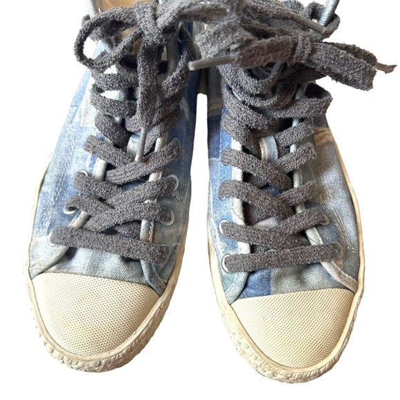 Acne Studios HIGH TOP SNEAKERS Patchwork Blue Pattern SZ41 EU= 9.5 US EUC - Picture 5 of 8